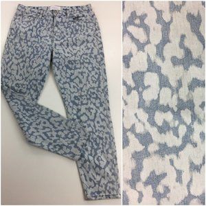 CURRENT/ELLIOTT Bleached Printed Slim Fit Jeans